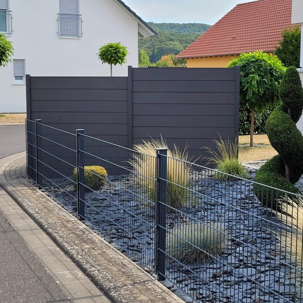 WPC Sichtschutzzaun KAPLAN Windschutz Aluminium Gartenzaun